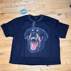 Homme Femme Beware Of Dog Black Tee Men’s 2XL